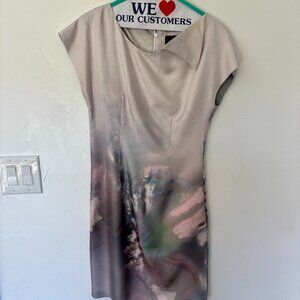 🌸 Cynthia Rowley Silky Watercolor Print Sheath Dress